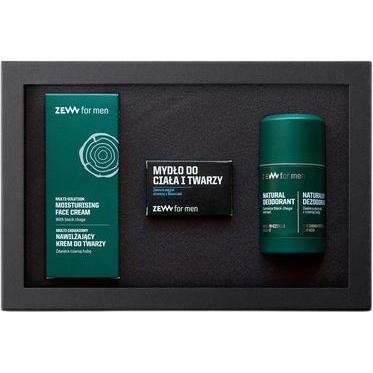 ZEW for men, Beauty Geschenkset, Feuchtigkeitscreme-Set für jedermann - 80ml Creme, 85ml Seife, 80ml Deodorant