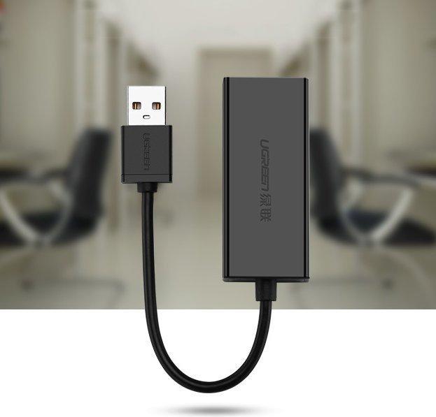 Produktbild Ugreen USB-A 2.0 zu 100Mbps Ethernet Adapter (USB 2.0, RJ45 (1x))