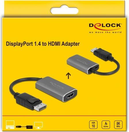 Produktbild Delock Adapter 8K 60Hz DisplayPort - HDMI-A (HDMI, 20 cm)