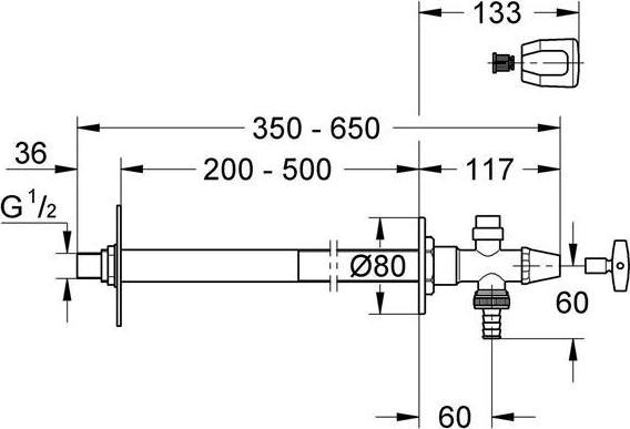 Productafbeelding Grohe Frostsichere Aussenwandventil Eurotec-Bausatz 41208000