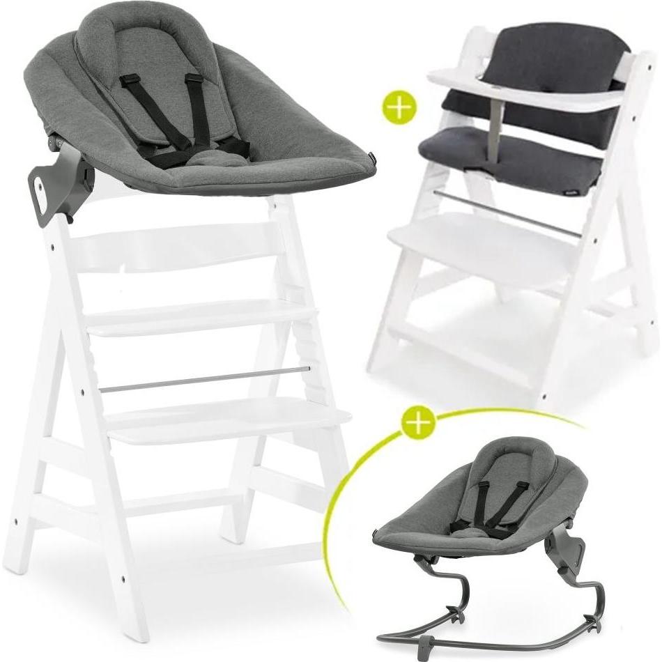 Thumbnail - Hauck, Hochstuhl, Hochstühle Alpha Plus White 4-tlg. Newborn Set - Hochstuhl + 2in1 (Hochstuhl)