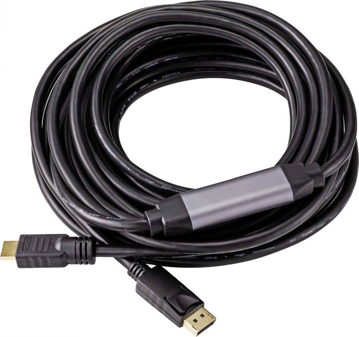 Actual product image Renkforce DisplayPort HDMI connection cable 20 m with ferrite core (20 m)