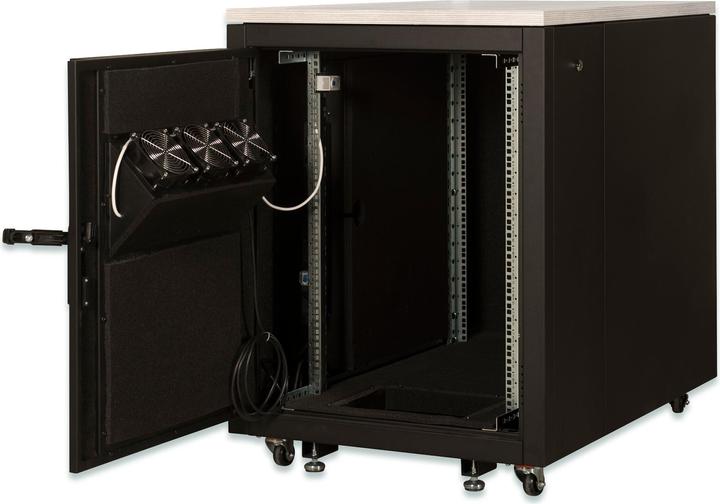 Actual product image Assmann DIGITUS SOUNDproof cabinet 1000x750x1130 mm wood surface maple (17 RU, 19 inch rack)