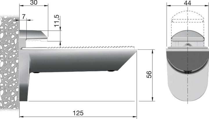 Actual product image Italiana Ferramenta Shelf clamp support Kaiman glass shelf support for 7-41 mm glass, ZN silver