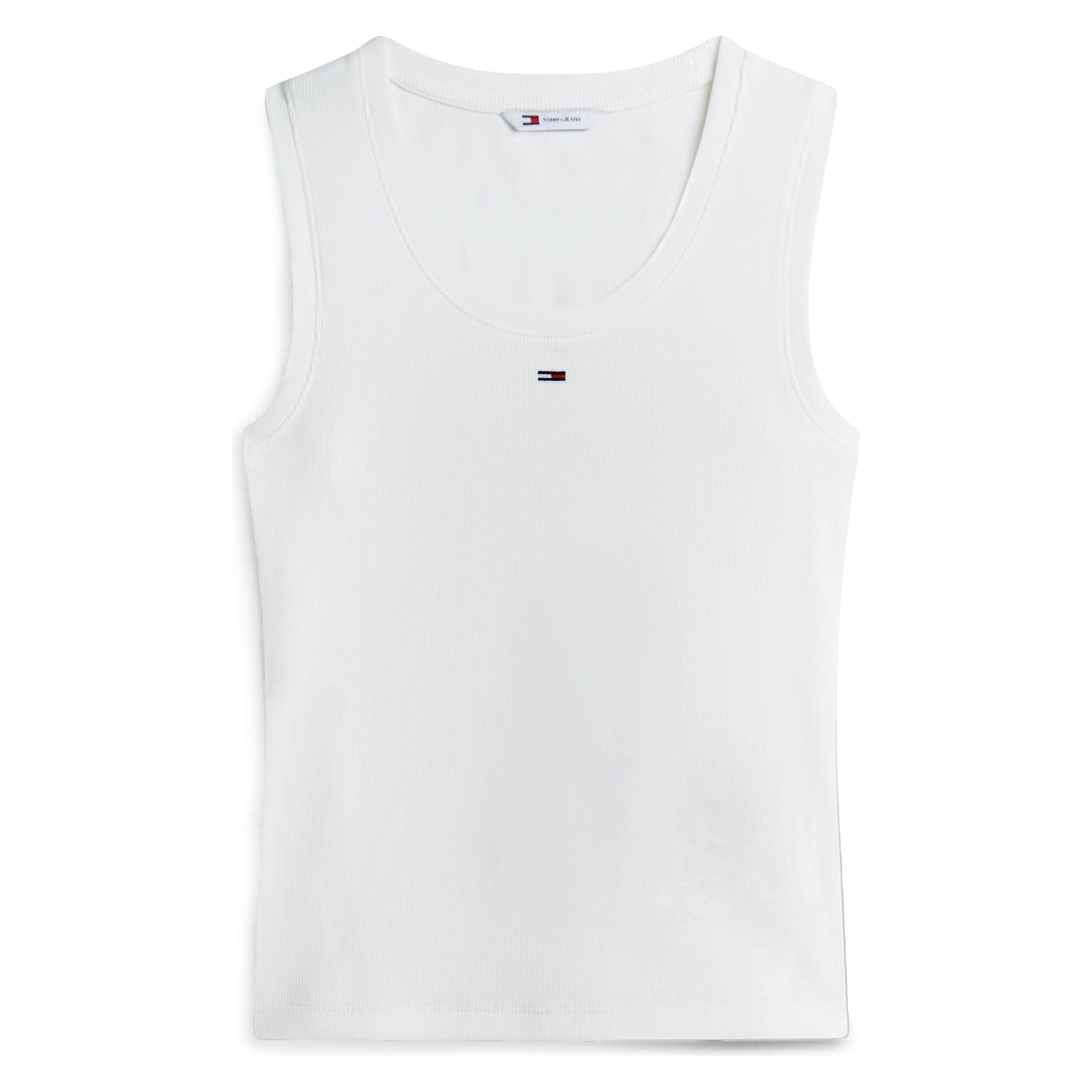 Tommy Jeans, Vrouwen, T-shirts, Tjw Essential Rib Tank Ext, Wit, (M)