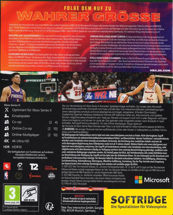 Immagine prodotto 2K Games NBA 2K23 (Xbox Serie S, Xbox Series X, Multilingue)