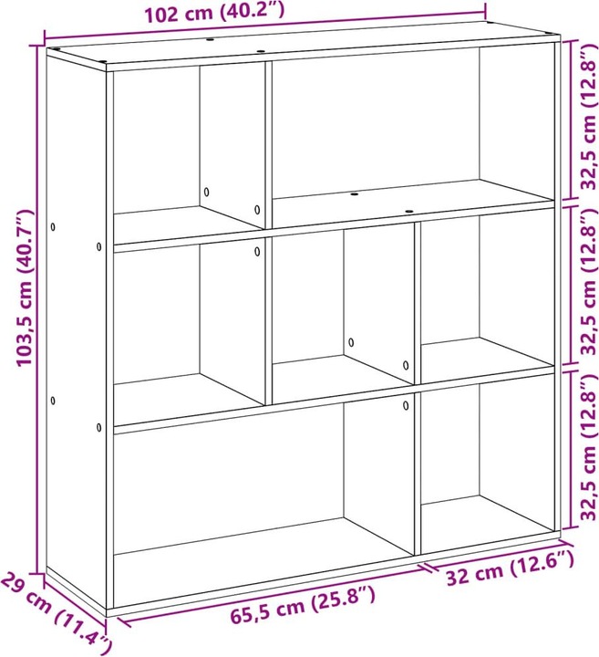 Immagine prodotto VidaXL Libreria Divisorio per la stanza Scaffale a parete Scaffale in piedi Scaffale in rovere marrone
