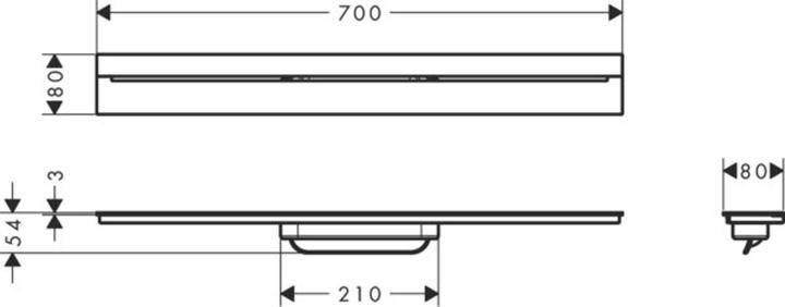 Produktbild Axor Drain Fertigset Durschrinne, 700mm, zur Wandmontage, 42525 (700 mm)