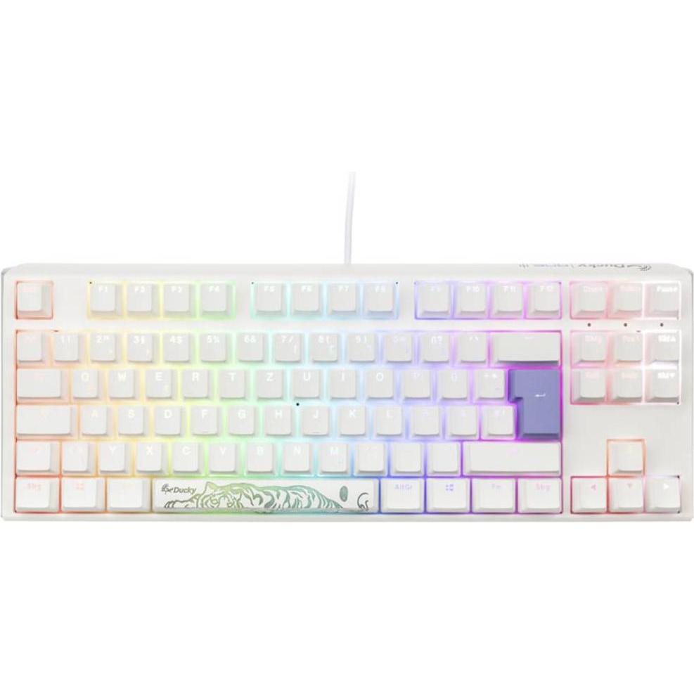 Thumbnail - Ducky One 3 Classic Pure White TKL Gaming Tastatur, RGB LED - MX-Black (DE, Kabelgebunden), Tastatur, Weiss