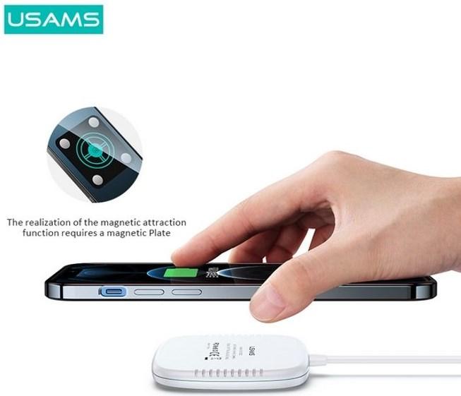 Image du produit Usams Chargeur magnétique sans fil rapide ultra-mince (15 W)