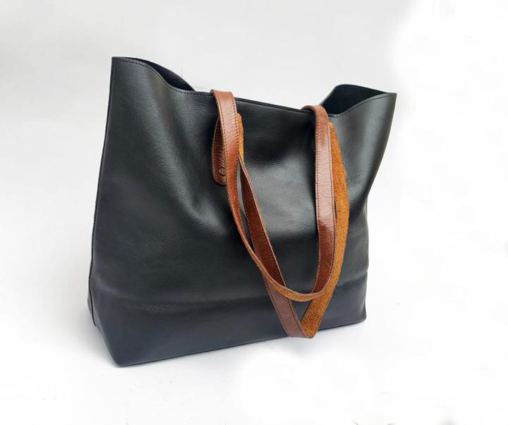 Immagine prodotto Only-Bags.Store Borsa in pelle nera, borsetta, grande borsa a tracolla da lavoro, borsa a mano, borsa per laptop.