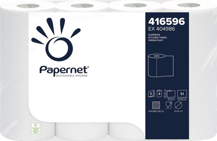 Actual product image Papernet Kitchen roll 416596, 4 rolls, 3-ply - pack (4x)