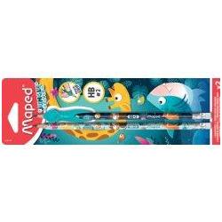 Maped, Bleistift, Bleistift HB mit Radierer und Lernhilfe (2 x)