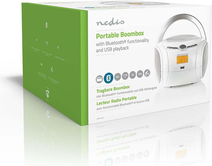 Actual product image Nedis SPBB100WT - White - Audio - White (FM, Bluetooth)