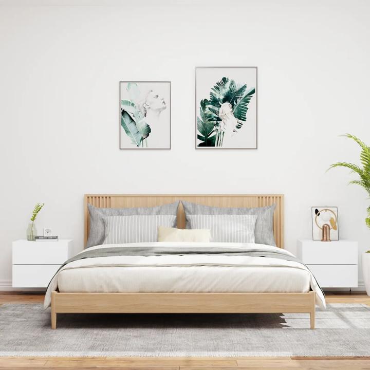 Produktbild VidaXL Wand-Nachttische mit LED-Leuchten (50 x 39 x 41 cm)