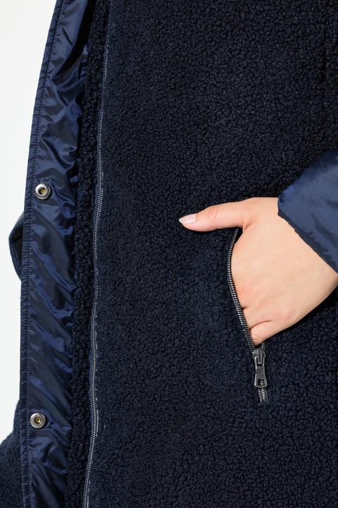 Actual product image Ulla Popken Mixed Texture Fleece Quilted Jacket (42, 44)