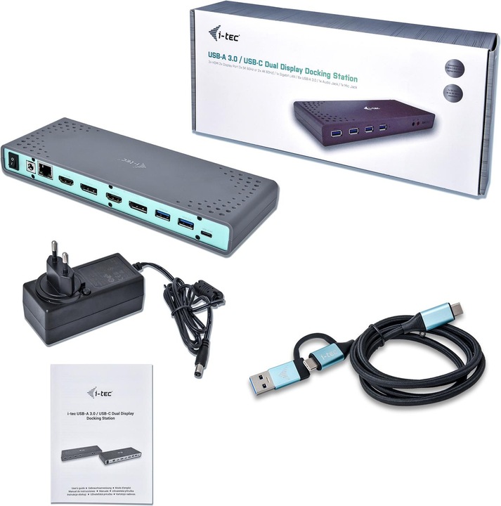 Produktbild i-tec USB 3.0 / USB-C Dual 4K Dock (USB-C, 2 Ports)
