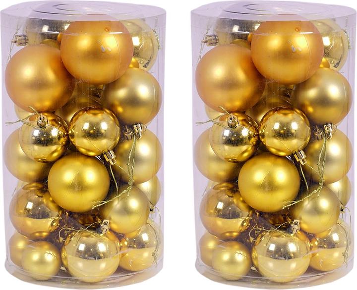 Produktbild Mojawo 60tlg. Christbaumkugeln / Weihnachtskugeln gold Ø 4/5/6/7cm (60x)