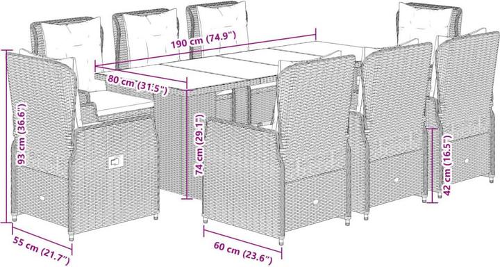 Produktbild vidaXL Garten Essgruppe
