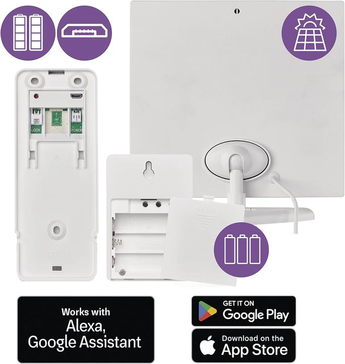 Produktbild Emos GoSmart Drahtlose Video-Türklingel IP-09D mit WiFi und Solarpanel, batteriebetrieben (WLAN)
