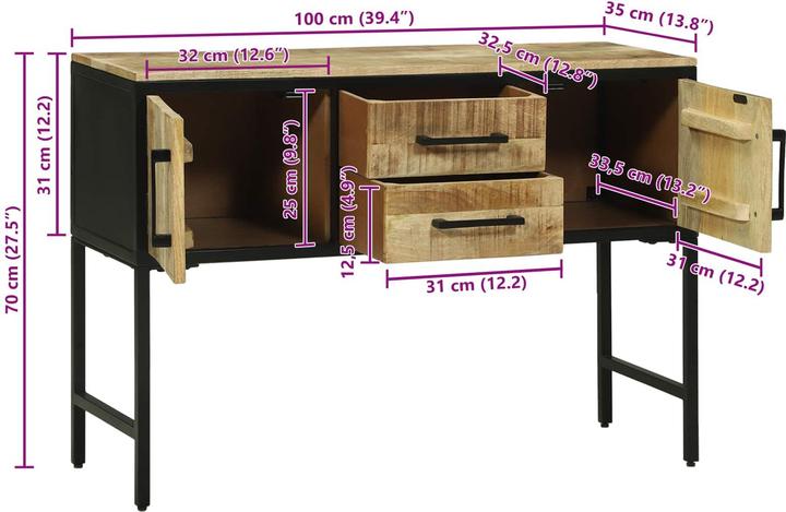 Image du produit vidaXL Konsolentisch (100 x 35 x 70 cm)