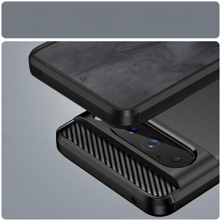 Produktbild Cover-Discount Google Pixel 8 Pro - Metall Carbon Look Hülle schwarz (Google Pixel 8 Pro)