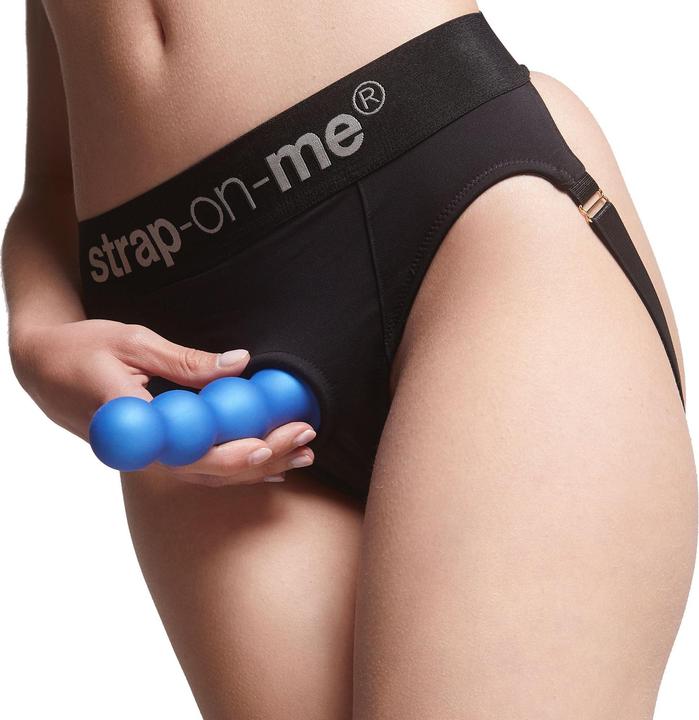 Actual product image Strap-on-me Dildo Plug Balls Metallic Blue L