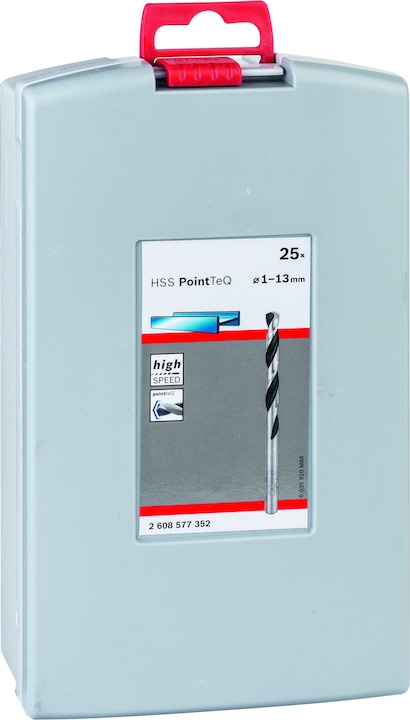 Image du produit Bosch Professional Zubehör Jeu de forets hélicoïdaux HSS PointTeQ, 25 pièces, ProBox, 1-13 mm (1 mm, 1,5 mm, 2 mm, 2,5 mm, 3 mm, 3,5 mm, 4 mm, 4,5 mm, 5 mm, 5,5 mm, 6 mm, 6,5 mm, 7 mm, 7,5 mm, 8 mm, 8,5 mm, 9 mm, 9,5 mm, 10 mm, 10,5 mm, 11 mm, 11,5 mm, 12 mm, 12,5 mm, 13 mm)