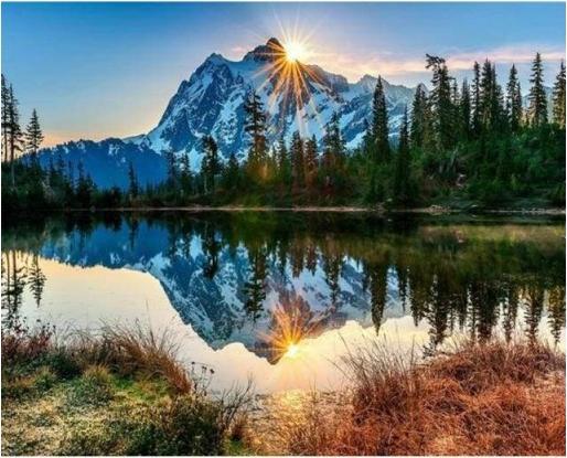 Produktbild Figured'Art Lake and Mountain reflection