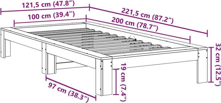 Image du produit vidaXL Bettgestell (140 x 200 cm)