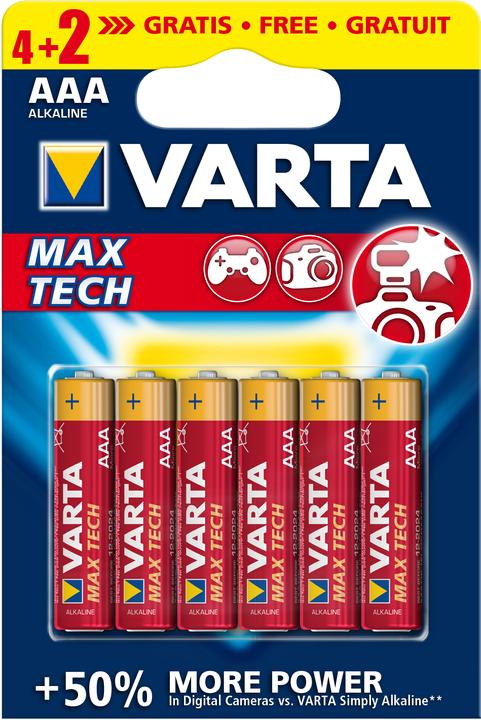 Productafbeelding Varta AAA Max Tech, 4+2st (6 Pcs., AAA)