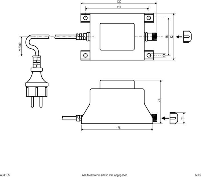 Actual product image EVN ABT105 Transformer IP44 12V 105W