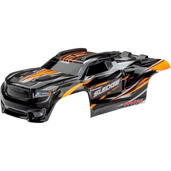 Traxxas body sledge arancione / con foglio decalcomanie e supporti clipless montati