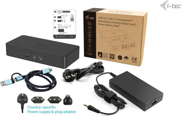 Actual product image i-tec Cadual4kdockpd2 (USB-C, Thunderbolt, 13 Ports)