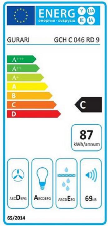 Energie-Label Gurari GCH C 046 RD 9 (Wandhaube)