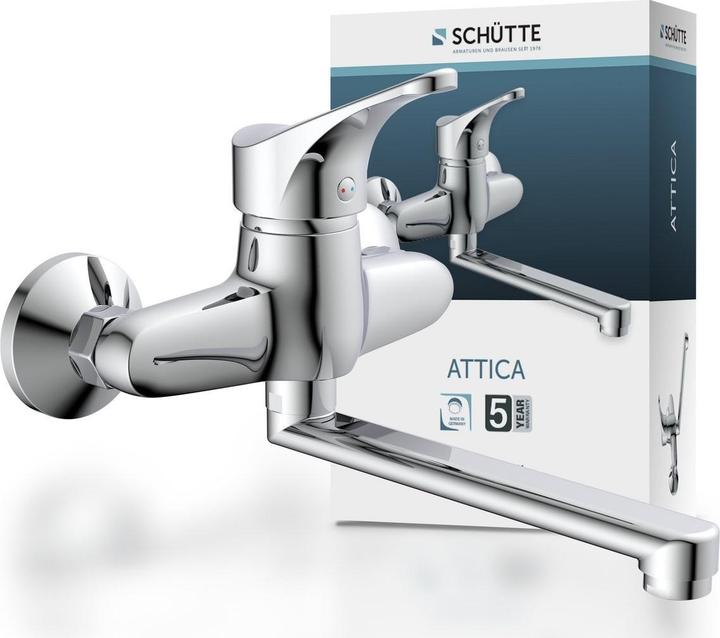 Actual product image Schütte Kitchen tap ATTICA wall-mounted sink mixer tap chrome wall-mounted swivelling 22600