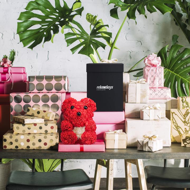 Immagine prodotto Relaxdays Rosen-Teddybär (28 cm)