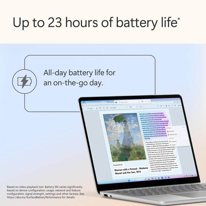 Immagine prodotto Microsoft Surface Laptop - Copilot+ PC - 13" (Netzteil separat erhältlich) (13", Snapdragon X Plus X1P-42-100, 16 GB, CH)