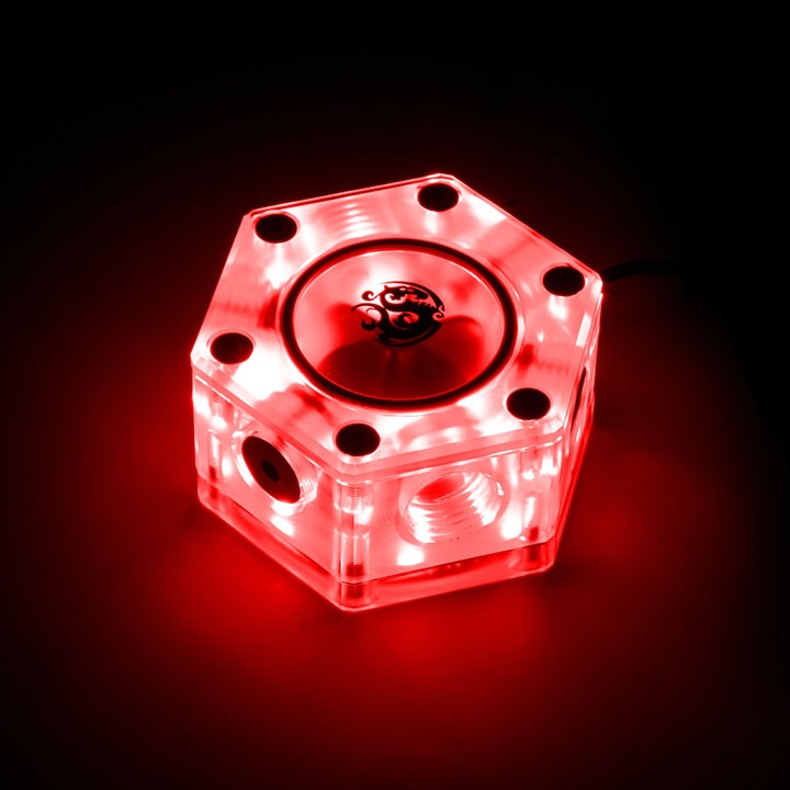Actual product image Bitspower Hexagonal flow indicator, RGB