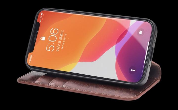Image du produit QiAlino Fourre Flip cuir véritable (Realme 12 Pro+, Apple iPhone 12)