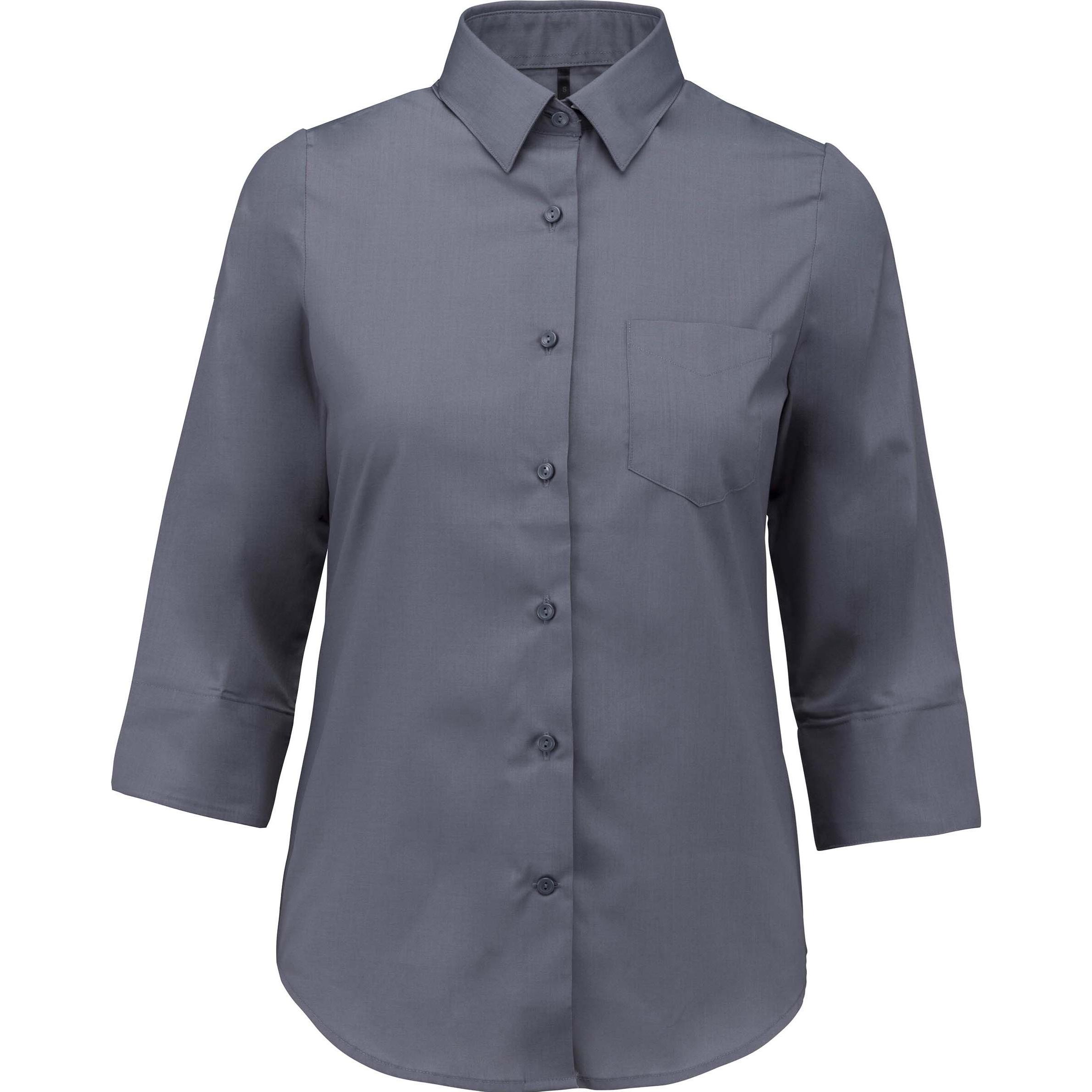 Thumbnail - Kariban, Damen, Hemd, mit 3/4 Ärmeln, Beige, (XXL)
