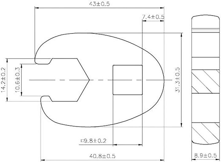 Immagine prodotto BGS Chiave a zampa di gallo 10 mm (3/8") 14 mm (14 mm)