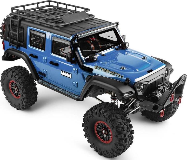 WL Toy Blauw (metallic) Brushed 1:10 RC auto Elektro Crawler 4WD RTR 2,4 GHz Incl. accu en lader