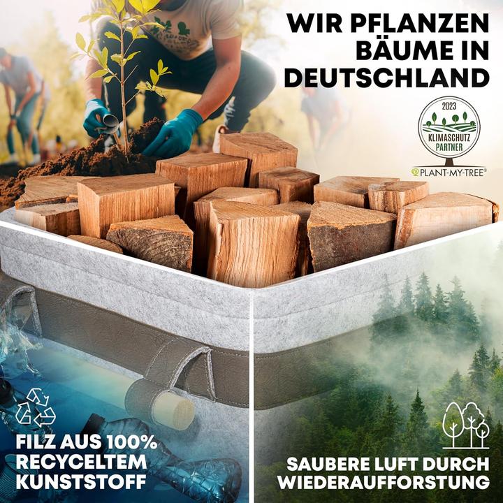 Actual product image Oakage Holzkorb für Kaminholz, mit Zündholzkorb