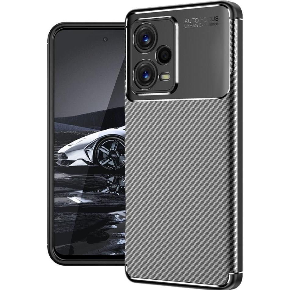 Screenguard Xiaomi Redmi Note 12 Pro+ 5G Hülle Carbon Design TPU Case (Xiaomi Redmi Note 12 Pro+ 5G), Smartphone Hülle, ...