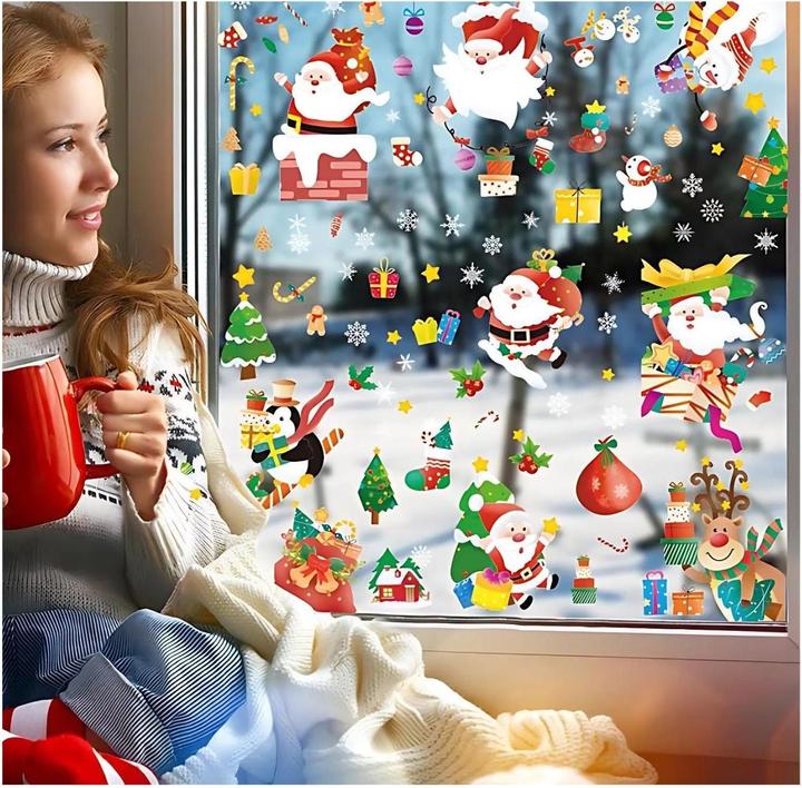 Hermex Christmas stickers Father Christmas stickable window stickers Christmas stickers