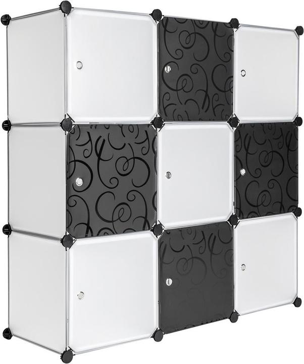 Actual product image tectake Boltless shelving 9 boxes with doors (112 x 37 x 112 cm)