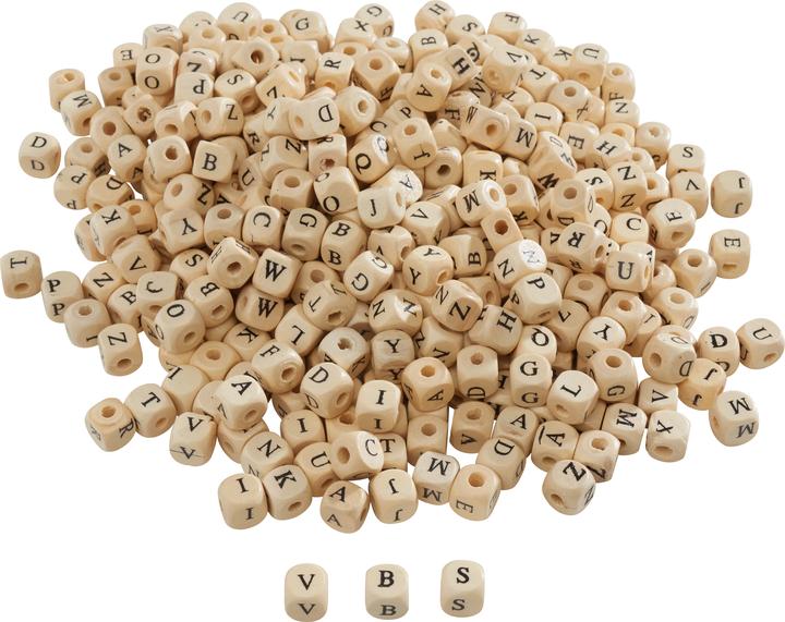 Produktbild VBS XXL Buchstabenperlen "Holz", ca. 8 mm, 200 g, Holz