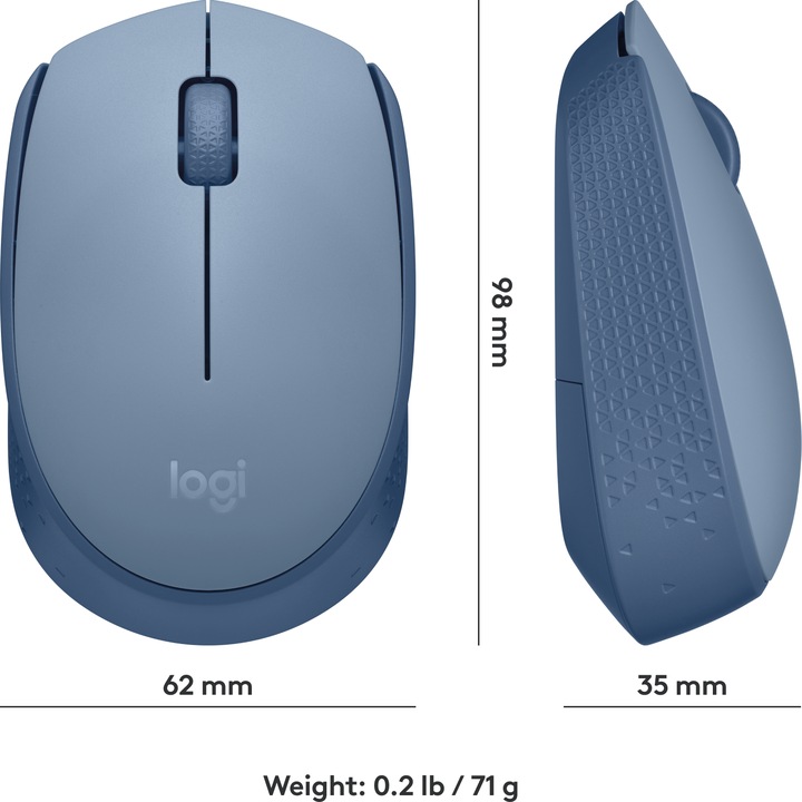 Productafbeelding Logitech M171 Draadloze Muis - Blauwgrijs (Draadloze)