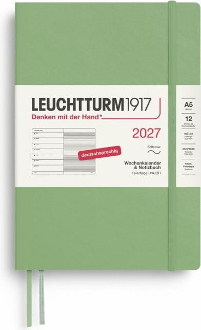 Produktbild Leuchtturm1917 Wochenkalender&NotizbuchMediumA5Salbei2027 (A5, 1 Woche / 1 Seite)